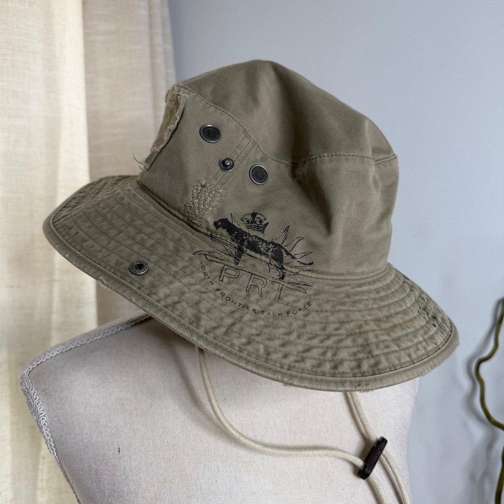 Polo Ralph Lauren Bucket Hat Frontier Task Force Royal Cavalry Driot Loyal L/XL